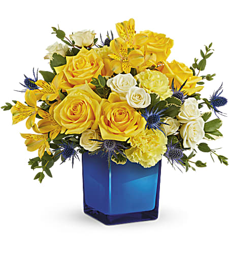 Golden Blue Bouquet - Deluxe