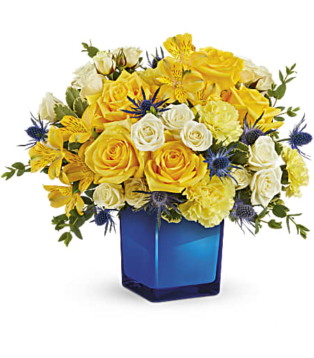 Golden Blue Bouquet - Premium